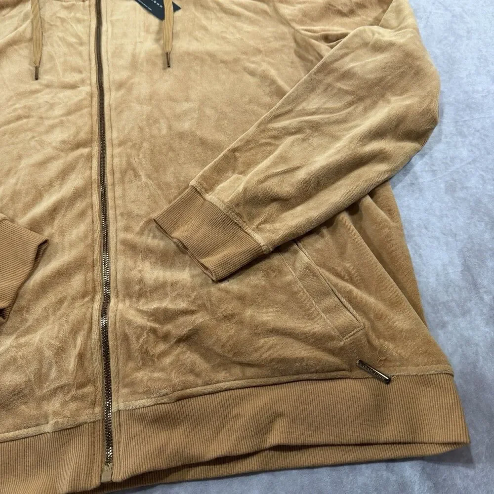 Vintage Sean John 2XL Y2K Velvet Velour Tracksuit Set Pants Hoodie Brown
